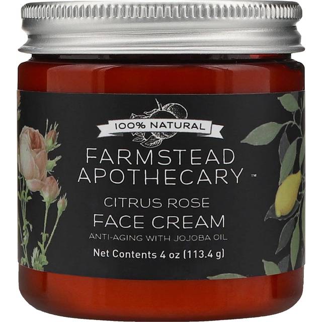 Farmstead Apothecary 100% Natural Anti-Aging Face Cream with Jojoba Oil  4 oz (Citrus Rose)