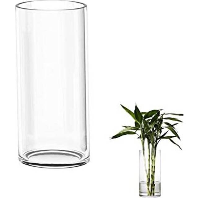 Glass Vase for Flowers 20cm Glass Cylinder Vase Clear Vase for Living Room Modern Medium Vase 20 x 10cm