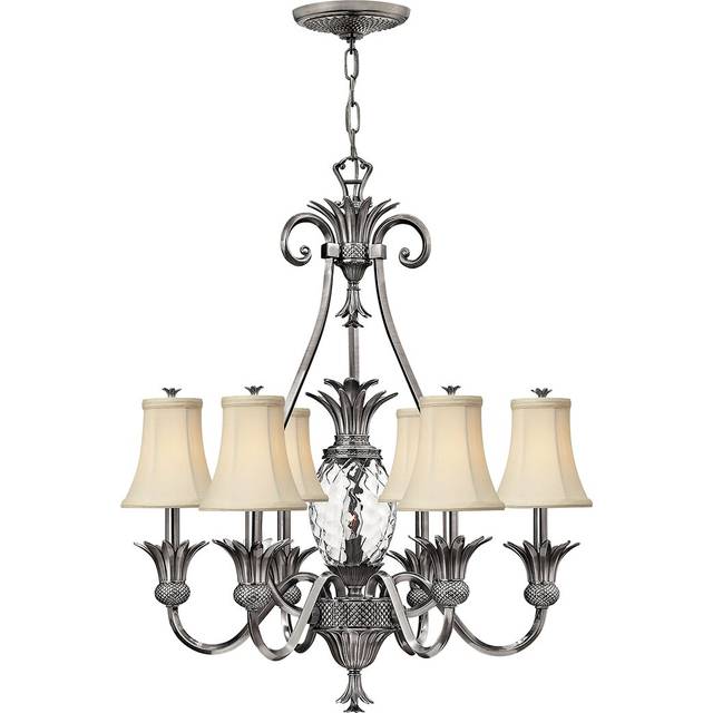 Barnesville 7-Light Shaded Chandelier - Antique Nickel (83.8cm H X 71cm W X 71cm D)