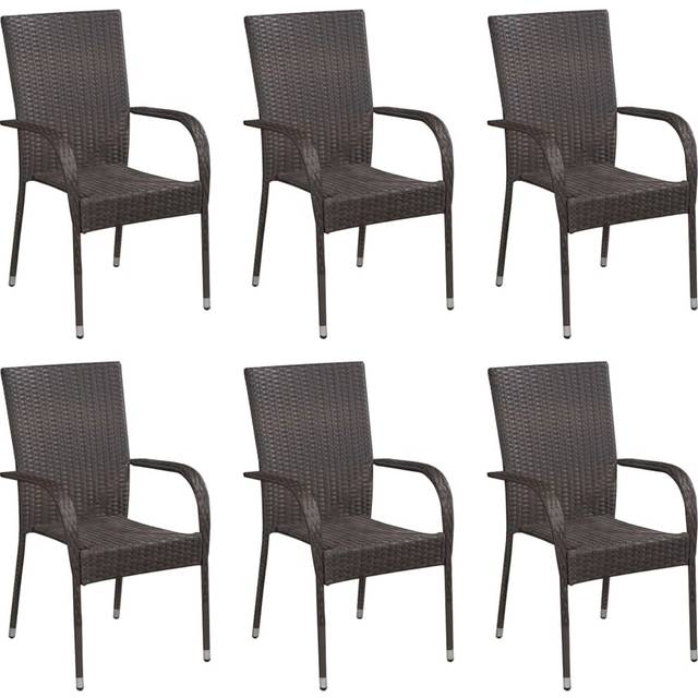 Alirra Stacking Garden Chair - Brown (37.4cm H X 21.9cm W X 21.1cm D)