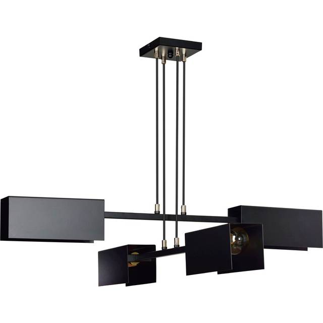 Marbella 4-Light Unique/Statement Square/Rectangle Pendant - Black (30cm H X 86cm W X 86cm D)