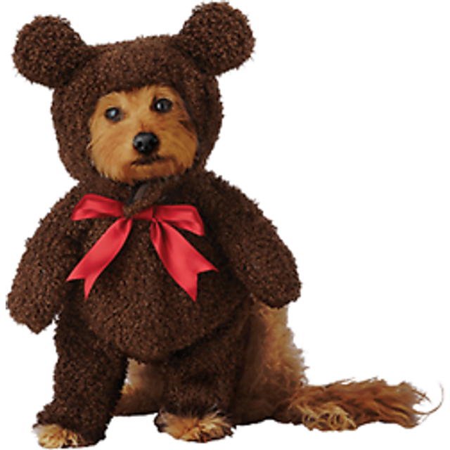 Teddy Bear Costume for Pets | Pet Costumes - Brown&#47;Red (XS)
