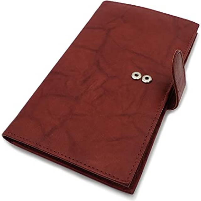 ag wallets Genuine Leather Mens Long ID 19 Credit Card Security Wallet (RFID_BurgundySnapClose)