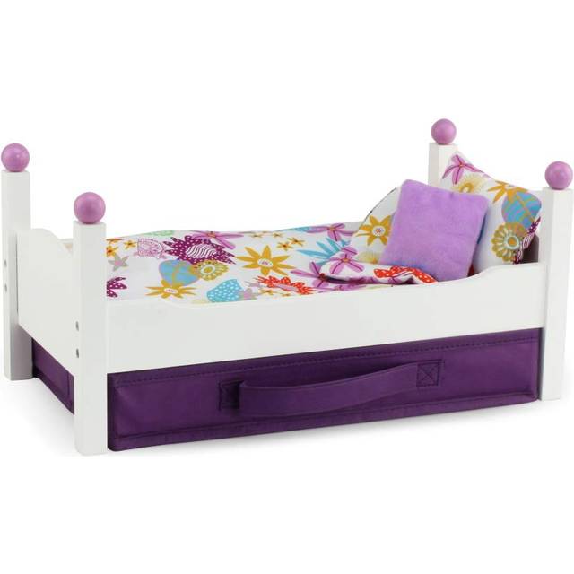 "Emily Rose 18 Inch Doll Bed Furniture Gift Set | Single Stackable 18"""" Doll Bed | includes Fabric Doll Clothes Storage Bin | Fits 14-20"""" Do"