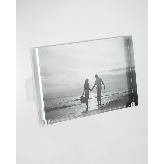 TIZO Design Horizontal 6x4 Lucite Picture Frame  Durable 1 Inch Thick Clear Lucite & Magnetic Closures  Elegant & Practical Boutique Quality Photo Fra