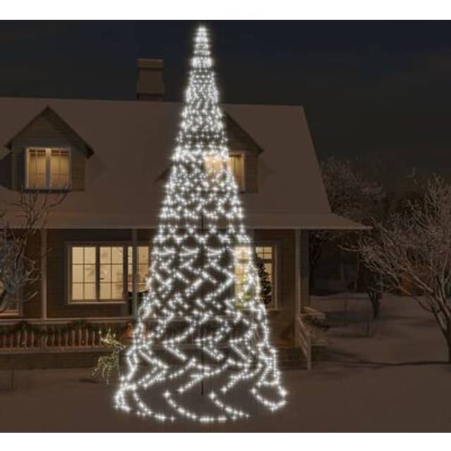 VidaXl Julgran På Flaggstång Kallvit 3000 Leds 800 Cm