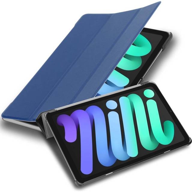 (JERSEY DARK BLUE) Cadorabo Tablet Case for Apple iPad MINI 6 (8.3 inch) Book Wallet Protection PU Leather Etui Wake up