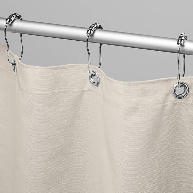 Bean Products Cotton Shower Curtain Natural  70 x 74  All Natural Materials  Works with Tub  Bath and Stall Showers