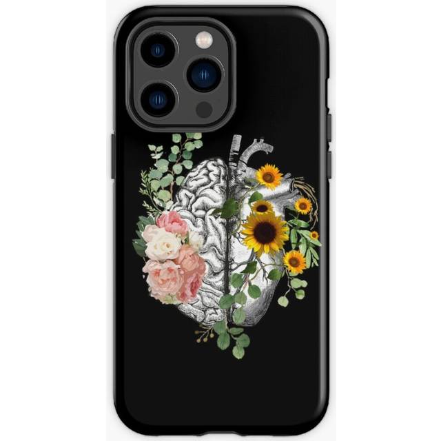 Phone Case Right balance between head and heart roses sunflower,watercolor for iPhone Samsung 14 13 12 11 Plus Pro Max Galaxy S23 S22 Ultra Note 20 10