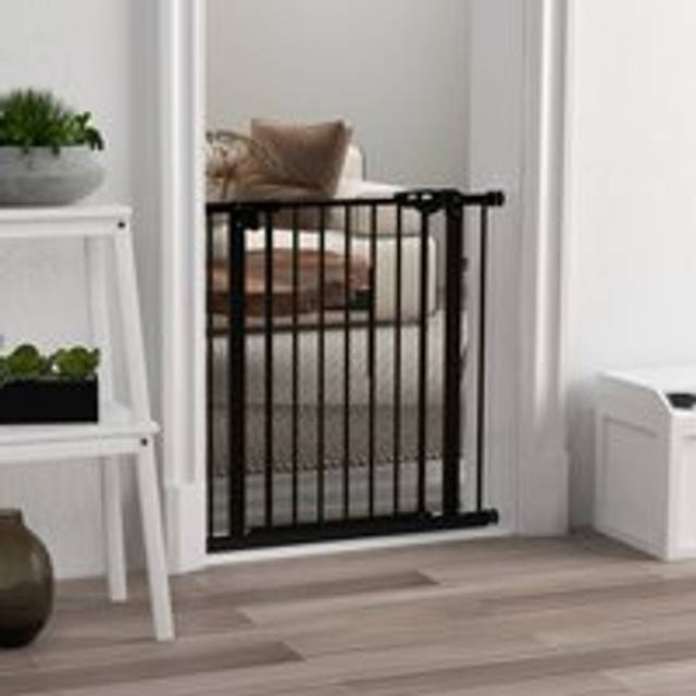 PawHut Adjustable Safety Gate w/ 1 Extension - Black, Black