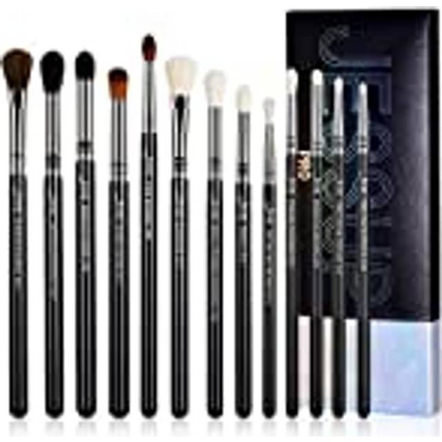 Eye Makeup Brushes Set Professional Blending Brush for Makeup Eyeshadow 13pcs Premium Synthetic Blender Brush Makeup Black T338