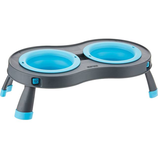 Dexas - Popware Double Elevated Feeder Blue Small 1 Cup/8oz - 39420