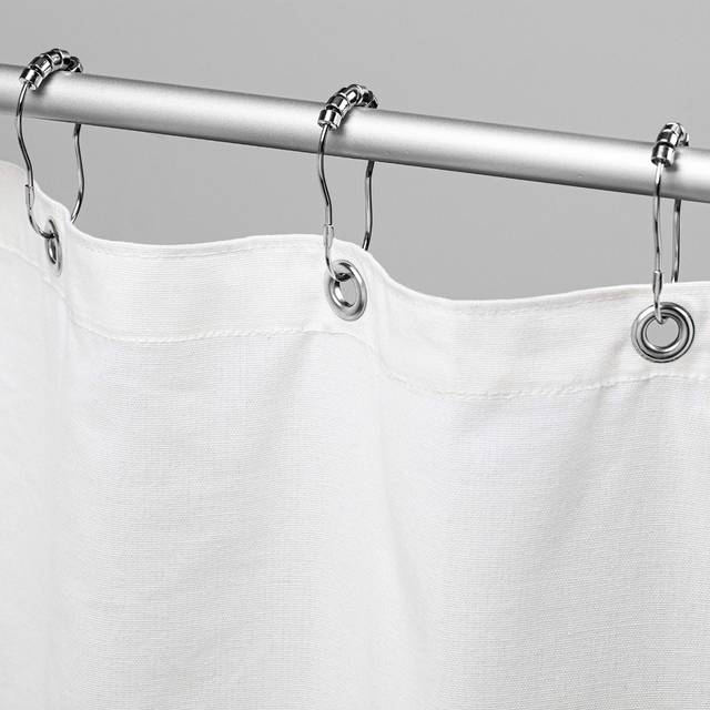 Bean Products Cotton Stall Shower Curtain White  36 x 74  All Natural Materials  Works with Tub  Bath and Stall Showers