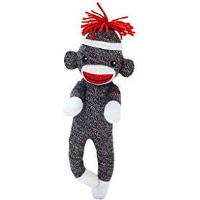 Plushland Adorable Sock Monkey 8 Inches Tall - Soft Realistic Plush Knitted Stuffed Animal Toy Gift - for Kids  Babies  Teens  Girls and Boys Brown