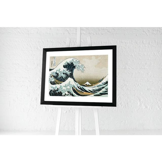 'Great Wave Off Kanagawa' by Katsushika Hokusai Framed Graphic Art Print - Brown;White;Green (68.6cm H X 88.6cm W)