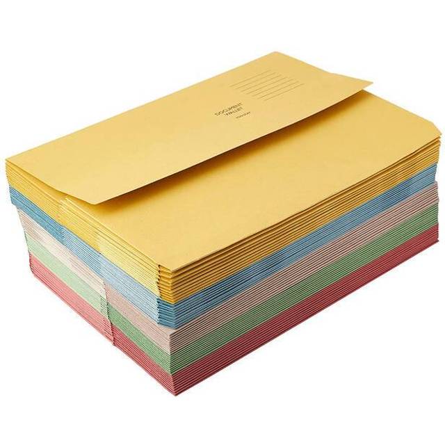 Q-Connect Document Wallets Foolscap Assorted (50 Pack) KF01490