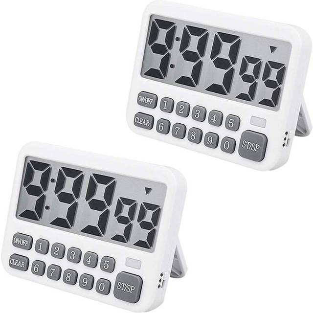 2X Digital Kitchen Timer, Display Cooking Timer Cycle Count Up/Down Timer with Digits Directly Input, Loud Alarm