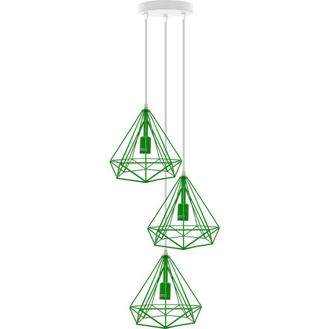 Fairmont Park Marquee 3 - Light Cluster Geometric Pendant Green 124.5cm H X 45cm W X 45cm D