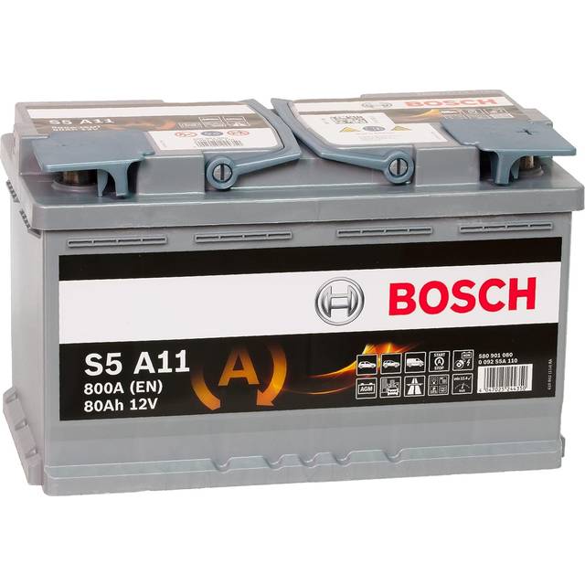 Bosch AGM Start-Stop S5A 011 80Ah - Bilbatteri / Startbatteri - Volvo - Audi - BMW - VW - Mercedes - Opel - Fiat - Toyota
