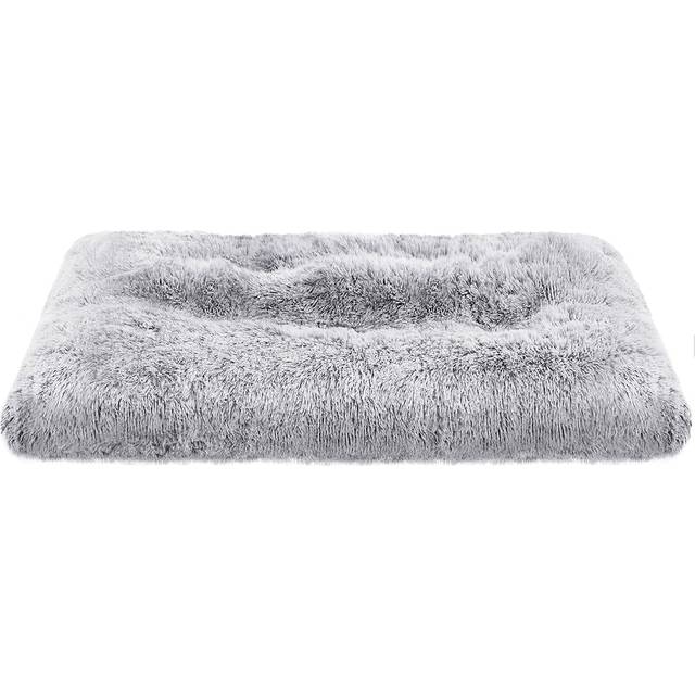 Feandrea hundsäng, hundkudde, fluffig hundmatta, lång plysch, 122 x 74 cm, mjuk stoppning, tvättbar, multifunktionell, Ombre Grey PGW204G01