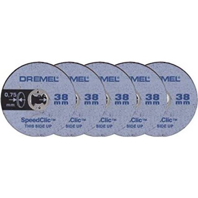 EZ SpeedClic SC409 Thin Cutting Wheel 5-pack, 5 Cutting Wheels with 38mm Cutting Diameter for Rotary Tools(Gold,Silver)
