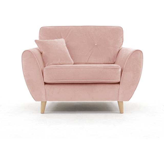 Rafe Scandi Style Velvet Loveseat - Blush Velvet (92cm H X 116cm W X 90cm D)