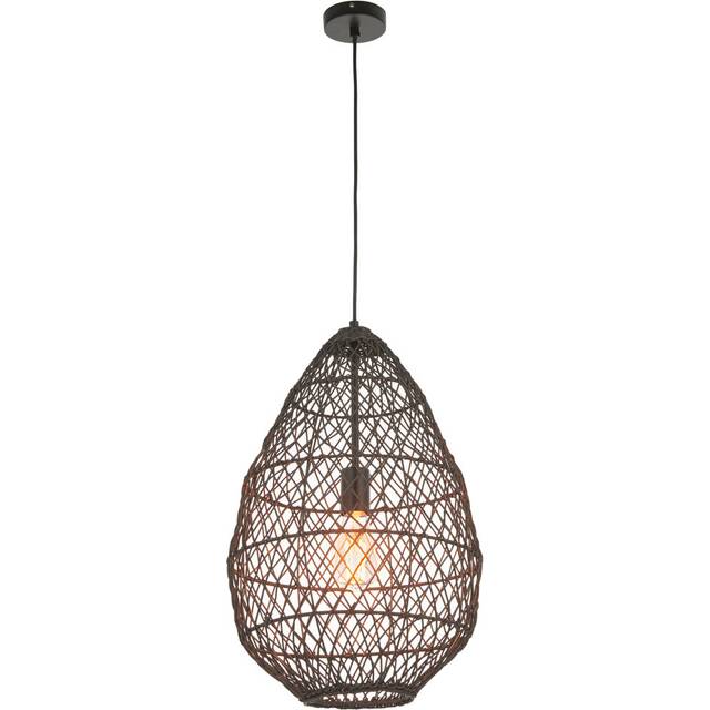 Blountville 1 - Light Teardrop Geometric Pendant - Rattan (70cm H X 35cm W X 35cm D)
