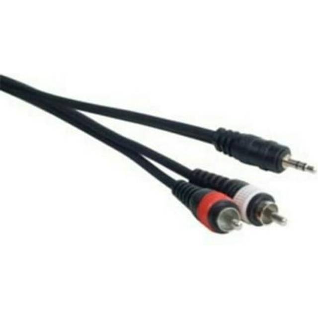 15 ft. Mini Plug to Stereo RCA Cable Black Color Mini Cord