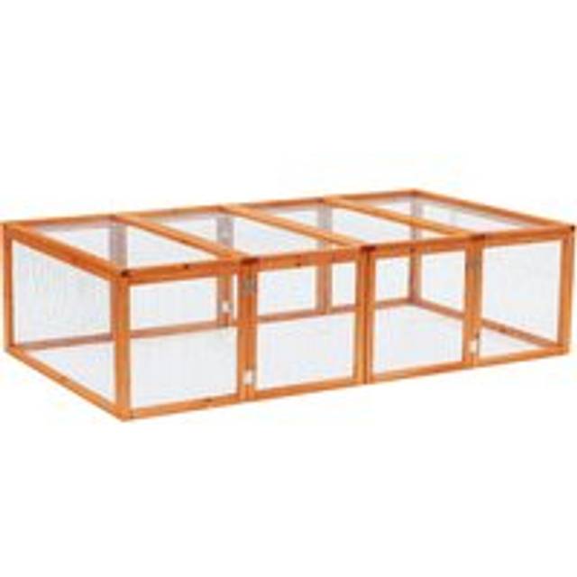 Pawhut Rabbit Hutch W/ Mesh Wire, 181Lx100Wx 48H cm-Wood Aosom UK