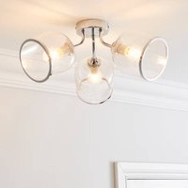 Lenny 3 Light Semi Flush Ceiling Light - Chrome