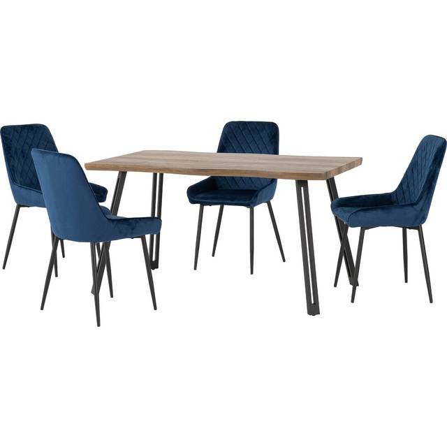 QUEBEC WAVE & AVERY DINING SET - Saphire Blue (4)