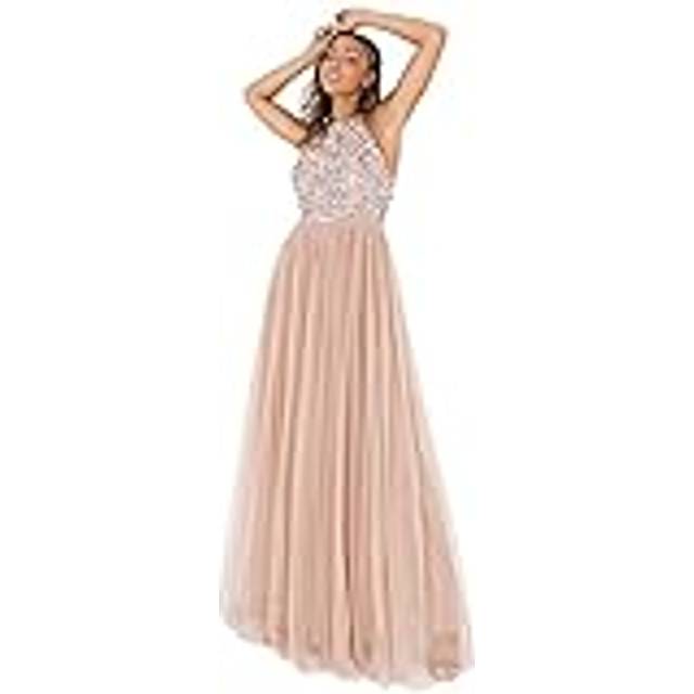 Maya Deluxe Halterneck Embellished Sequin Maxi Dress