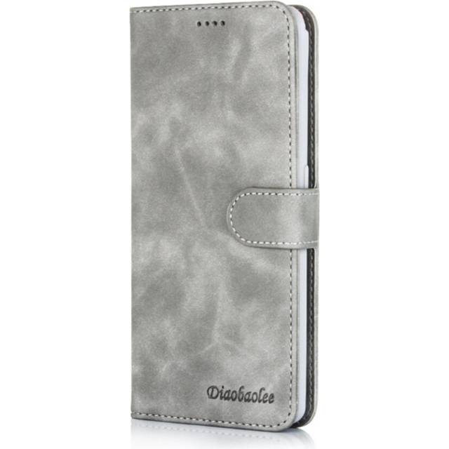 For Galaxy A80 / A90 Diaobaolee Pure Fresh Texture Horizontal Flip Leather Case, with Holder & Card Slot & Wallet & Photo Frame(Grey)