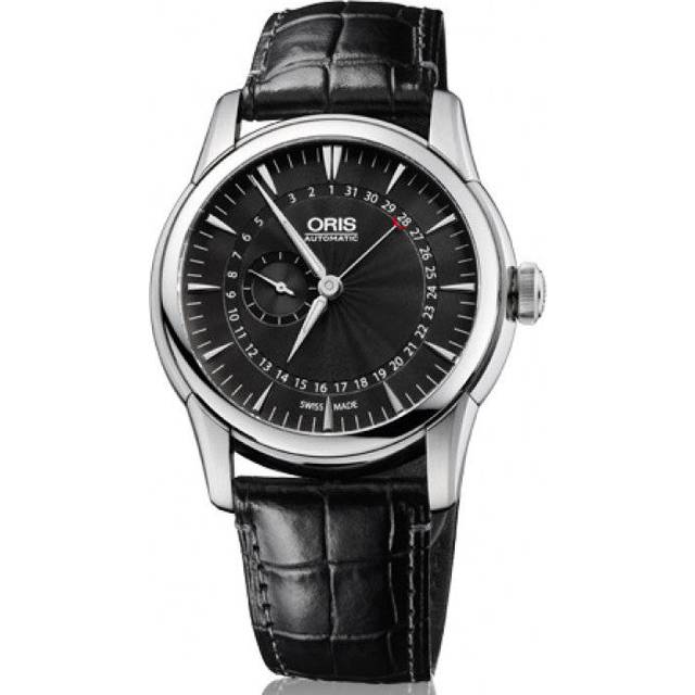 Oris Artelier Pointer Date Small Second Leather - Black