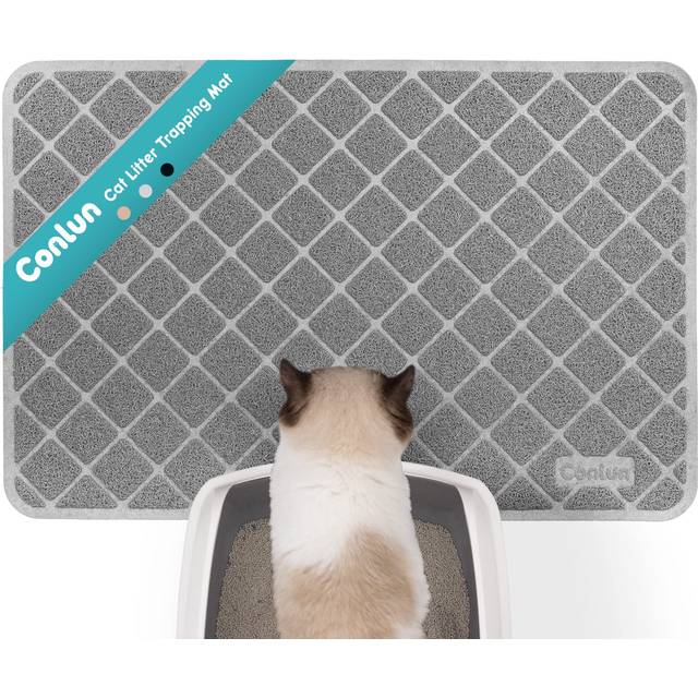 Cat Litter Mat Litter Trapping Mat, 89 x 58 cm Cat Litter Tray Mat, Premium PVC Grid Mesh Scatter Control Design Litter