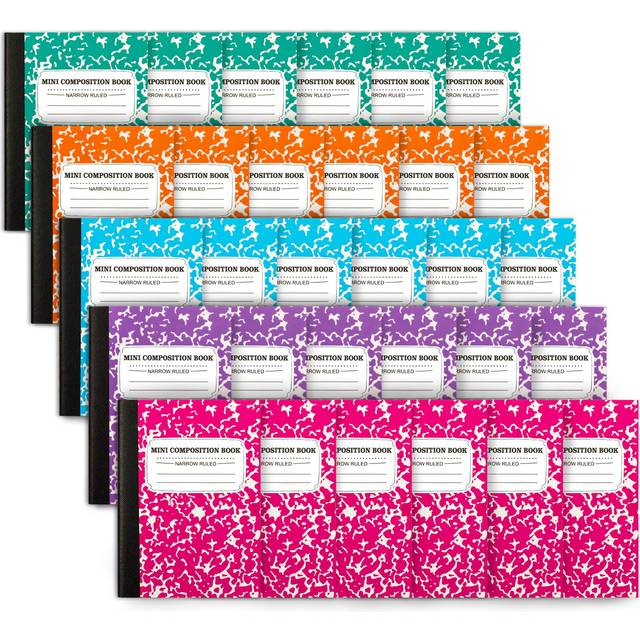 Mini composition Notebook  cute 30 Pack 5 Pastel colors Narrow Ruled M