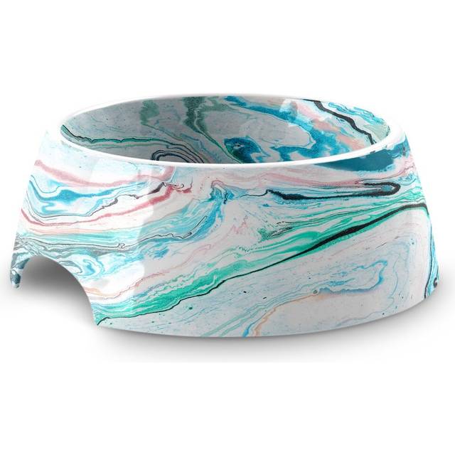 Malia Marble Swirl Pet Bowl - Multicolour (18cm H X 18cm W X 7.1cm D)