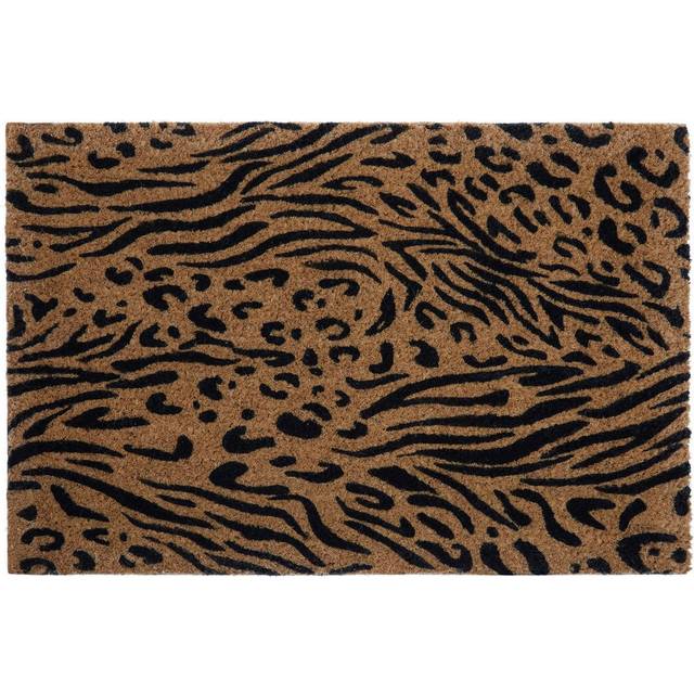 Mixed Animal Print Doormat - Black (40cm W X 60cm L X 2cm H)