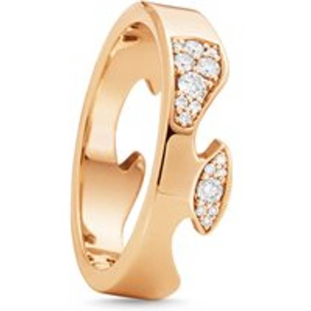 Georg Jensen Fusion 18ct Rose Gold Diamond Pave End Ring AA - 52
