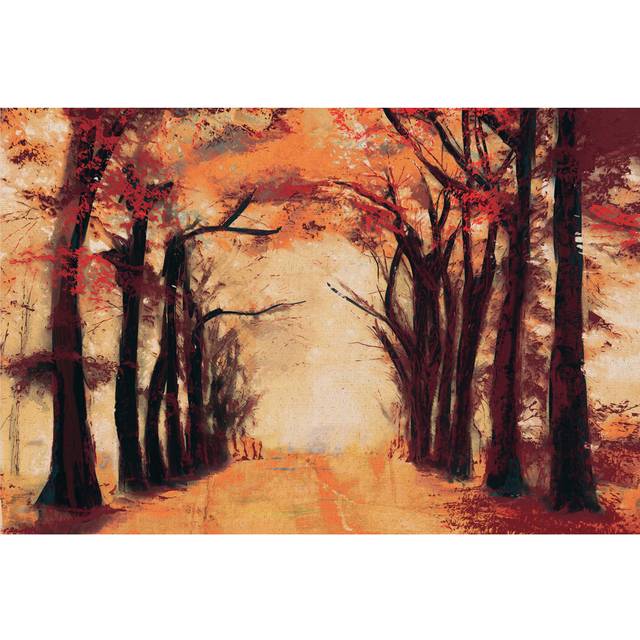 Golden Red Canopy - Wrapped Canvas Painting (51cm H x 76cm W x 3.8cm D)
