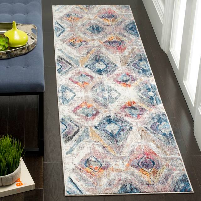 Taulbee Transitional Looped/Hooked Lavender/Light Grey Rug (Runner 62 x 240cm)