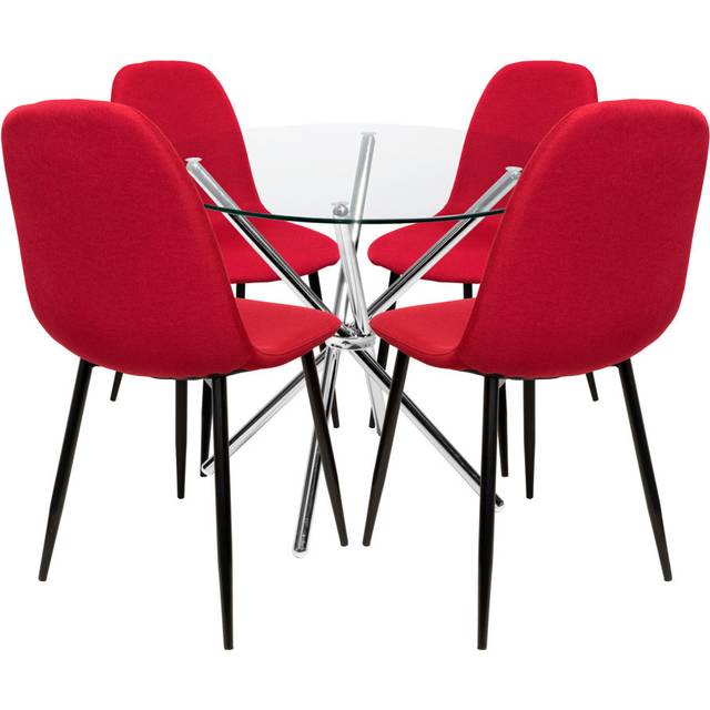 Rousseau 4 - Person Dining Set - Red (4)