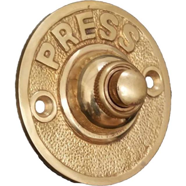 Electric Push Button - Brass (8.9cm H X 5cm W X 3.5cm D)