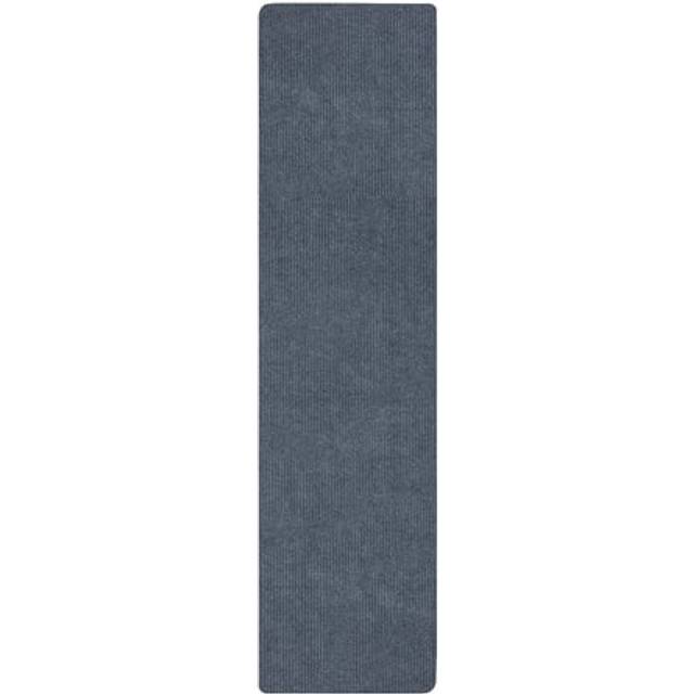 Ottomanson Solid Design Non-Slip Rubberback 2x15 Indoor/Outdoor Runner Rug for Hallway  Kitchen  Living Room  Garage  Patio  2' x 15'  Gray