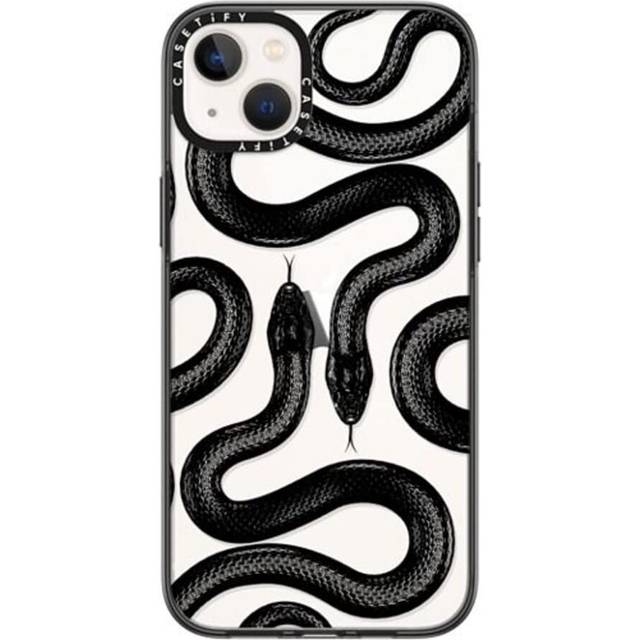 CASETiFY Compact iPhone 14 Plus Case [2X Military Grade Drop Tested / 4ft Drop Protection] - Black Kingsnake - Clear Black