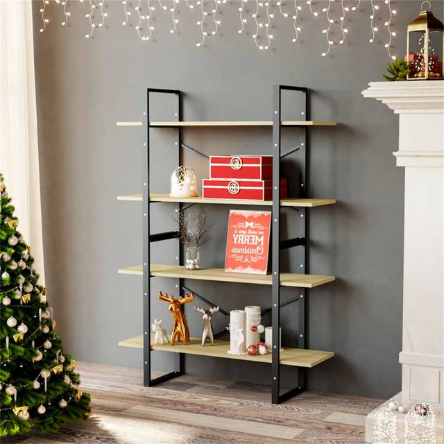 Ladder Bookcase - Brown (140cm H X 100cm W X 30cm D)
