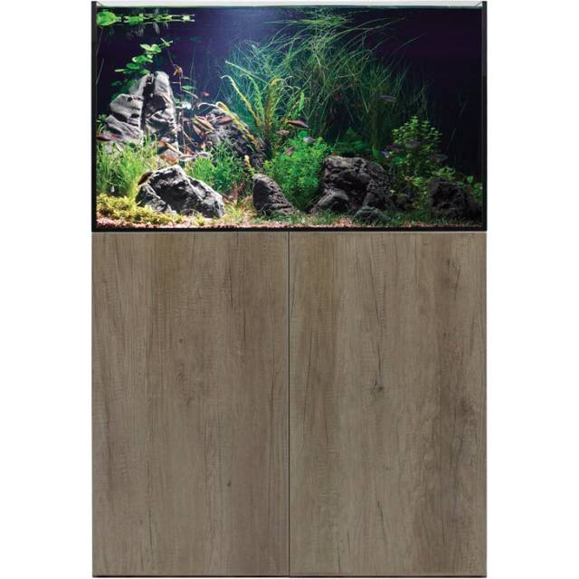Aqua One Aquarium Fish Tanks Freshwater AquaSys 90cm 230L 6 Colours - Natural Nebraska Oak - With Filter / Heater