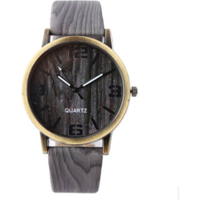 2PC Four Digit Wood Imitation Watches For Men And Women