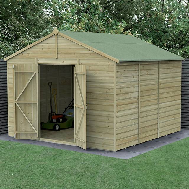 Forest Beckwood 10x10 Apex Shed - No Windows - Double Door