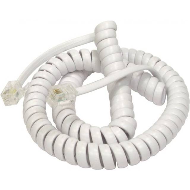 Cables Direct 5m Coiled Telephone Handset Cord, White